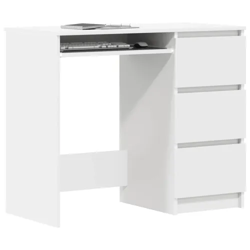Radni stol bijeli 90 x 45 x 76 cm konstruirano drvo - Bijela Bijela Cijena