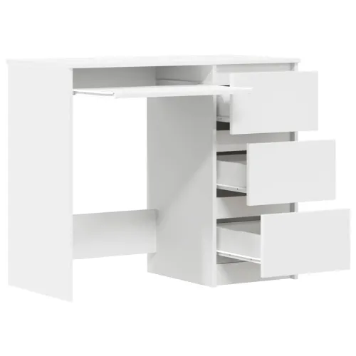 Radni stol bijeli 90 x 45 x 76 cm konstruirano drvo - Bijela Bijela Cijena