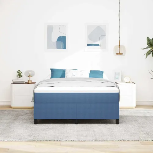 Box spring krevet Plava i bijela 160 x 200 cm - Plava 160 x 200 cm Cijena