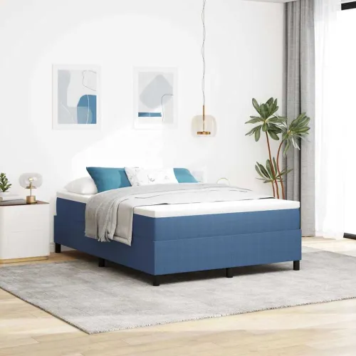 Box spring krevet Plava i bijela 160 x 200 cm - Plava 160 x 200 cm Cijena