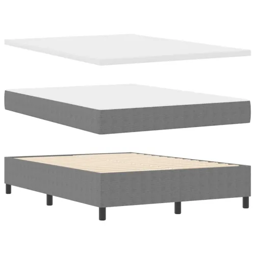 LED Box Spring Krevet Svijetlo siva i bijela. 140 x 190 cm - Svjetlosiva 140 x 190 cm Nizak uzglavlju Cijena