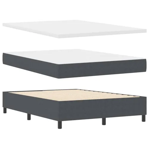 LED Box Spring Krevet Tamno siva i bijela 140 x 190 cm - Tamno siva 140 x 190 cm Nizak uzglavlju Cijena