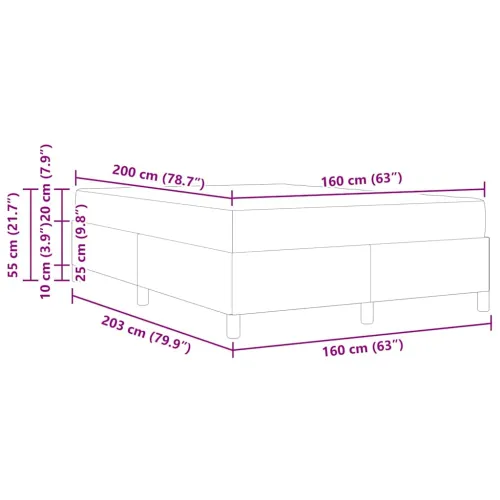 Okvir za krevet s madracem Plava 160 x 200 cm tkanina - Plava 160 x 200 cm Cijena