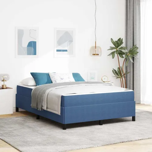 Okvir za krevet s madracem Plava 160 x 200 cm tkanina - Plava 160 x 200 cm Cijena