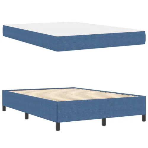 Okvir za krevet s madracem Plava 160 x 200 cm tkanina - Plava 160 x 200 cm Cijena