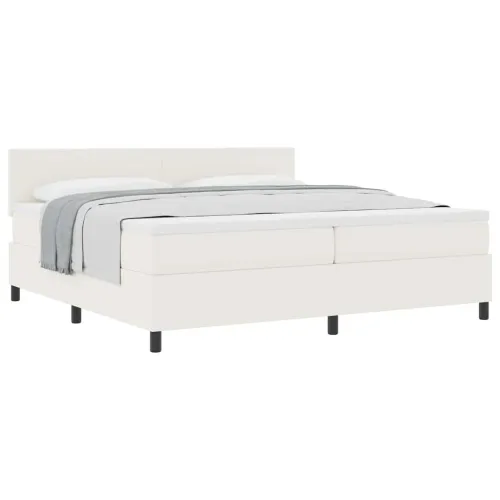 Box spring krevet s uzglavljem Krema i bijela 200 x 200 cm - Krema 200 x 200 cm Nizak uzglavlju Cijena