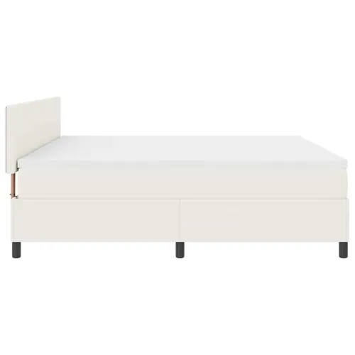 Box spring krevet s uzglavljem Krema i bijela 200 x 200 cm - Krema 200 x 200 cm Nizak uzglavlju Cijena