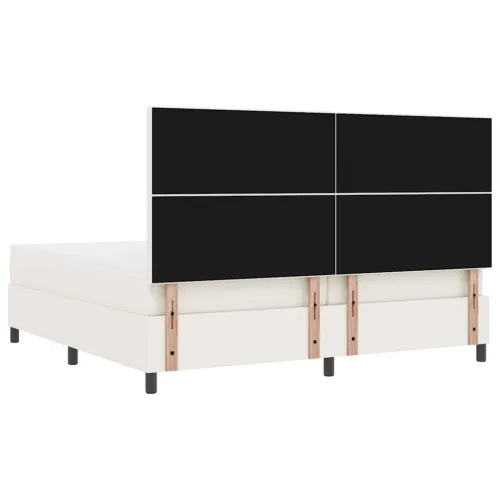 Box spring krevet s uzglavljem Krema i bijela 200 x 200 cm - Krema 200 x 200 cm Visoki uzglavlje Cijena