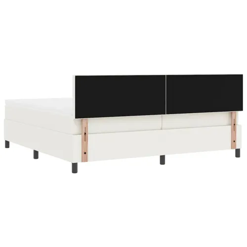 LED Box Spring Krevet s uzglavljem Krema i bijela 200 x 200 cm - Krema 200 x 200 cm Nizak uzglavlju Cijena