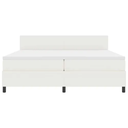 LED Box Spring Krevet s uzglavljem Krema i bijela 200 x 200 cm - Krema 200 x 200 cm Nizak uzglavlju Cijena