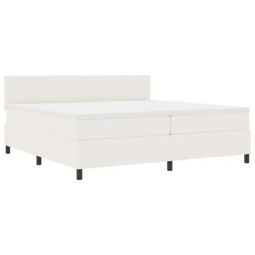 LED Box Spring Krevet s uzglavljem Krema i bijela 200 x 200 cm - Krema 200 x 200 cm Nizak uzglavlju Cijena