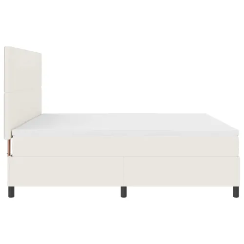 LED Box Spring Krevet s uzglavljem Krema i bijela 200 x 200 cm - Krema 200 x 200 cm Visoki uzglavlje Cijena