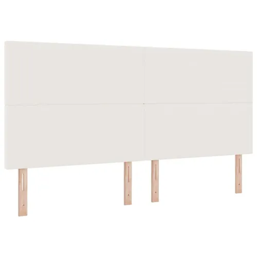 LED Box Spring Krevet s uzglavljem Krema i bijela 200 x 200 cm - Krema 200 x 200 cm Visoki uzglavlje Cijena
