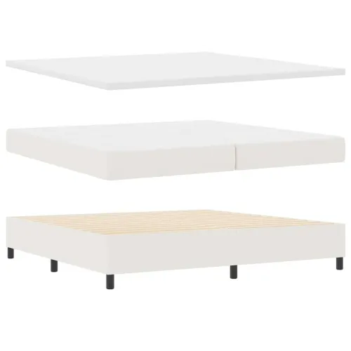 LED Box Spring Krevet s uzglavljem Krema i bijela 200 x 200 cm - Krema 200 x 200 cm Visoki uzglavlje Cijena