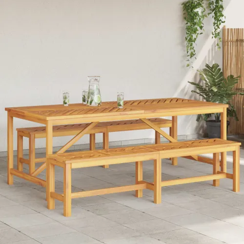 Vrtni set za objed 3 kom. Smeđa Čvrsto drvo akacije - 200 cm 2x klupa (180 cm) + 2x stolica + stol Cijena