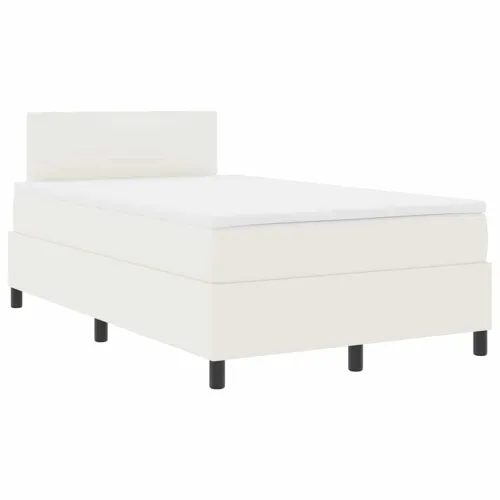 LED Box Spring Krevet s uzglavljem Krema i bijela 120 x 190 cm - Krema 120 x 190 cm Nizak uzglavlju Cijena