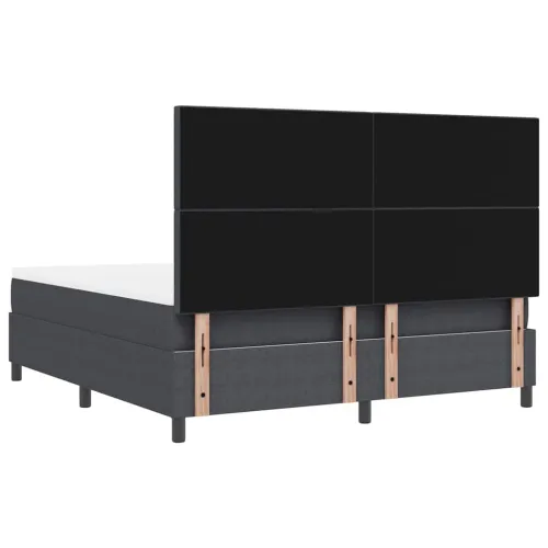 LED Box Spring Krevet Tamno siva i bijela 180 x 200 cm - Tamno siva 180 x 200 cm Visoki uzglavlje Cijena