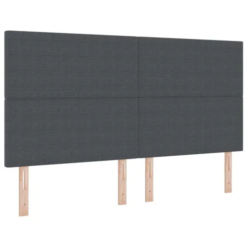 LED Box Spring Krevet Tamno siva i bijela 180 x 200 cm - Tamno siva 180 x 200 cm Visoki uzglavlje Cijena