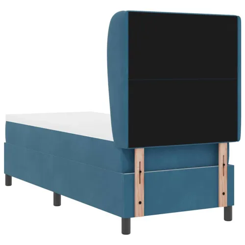 Box spring krevet Tamno plava 200 x 80 cm Baršun - Tamno plava 80 x 200 cm Dizajn s rombovima Cijena