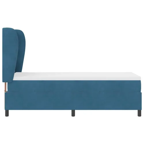 Box spring krevet Tamno plava 200 x 80 cm Baršun - Tamno plava 80 x 200 cm Dizajn s rombovima Cijena