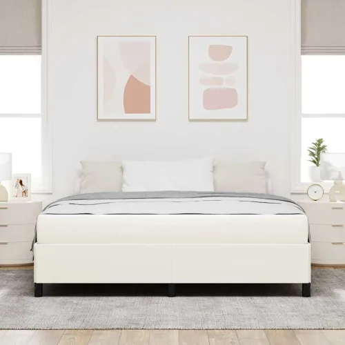 Okvir za krevet s madracem Krema 180 x 200 cm tkanina - Krema 180 x 200 cm Cijena