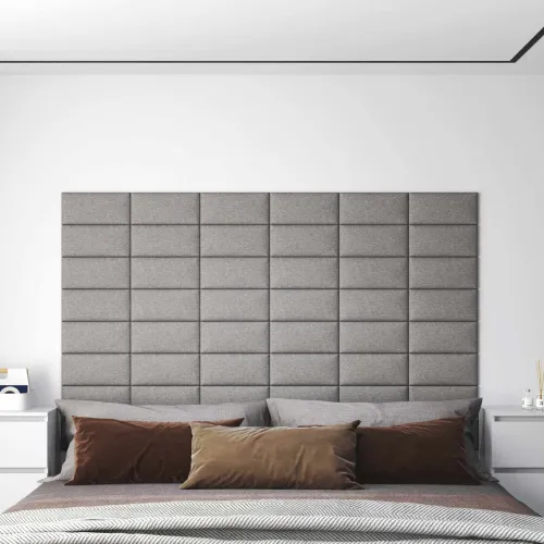 Zidna uzglavlja 12 kom. 30 x 15 cm Svijetlo siva tkanina - Svjetlosiva 30 x 15 cm Pravokutno Cijena