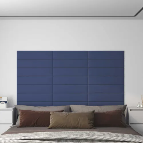 Zidna uzglavlja 12 kom. 60 x 15 cm Plava tkanina - Plava 60 x 15 cm Pravokutno Cijena