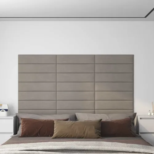 Zidna uzglavlja 12 kom. Svjetlosiva Baršun - Svjetlosiva 60 x 15 cm Pravokutno Cijena