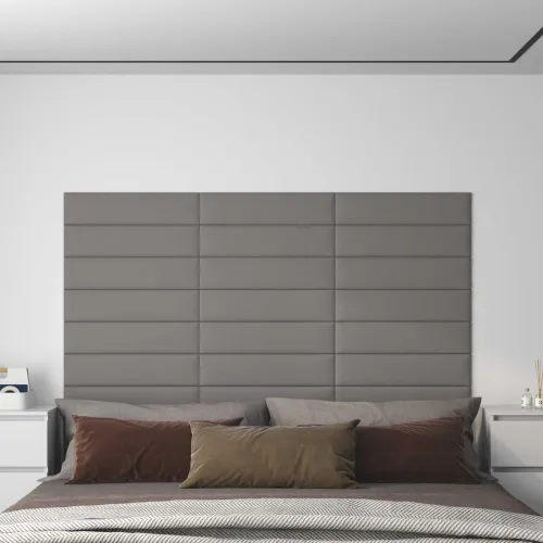 Zidna uzglavlja 12 kom. 60 x 15 cm Svijetlo siva tkanina - Svjetlosiva 60 x 15 cm Pravokutno Cijena