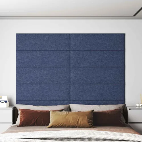 Zidna uzglavlja 12 kom. 90 x 30 cm Plava tkanina - Plava 90 x 30 cm Pravokutno Cijena