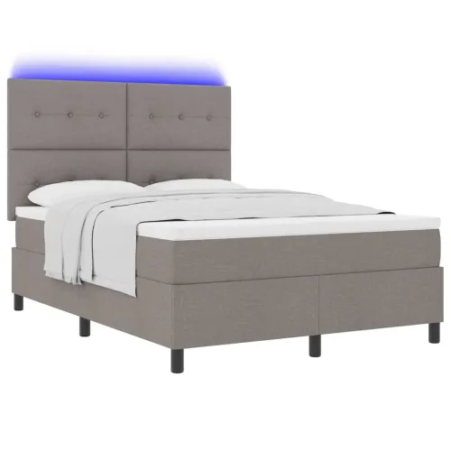 Box spring krevet Sivo-smeđa 160 x 200 cm tkanina - Sivo-smeđa 160 x 200 cm Prošiveno gumbima Cijena