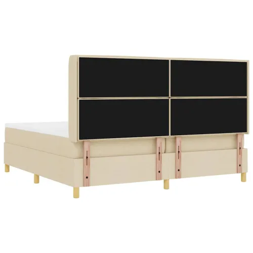 Box spring krevet s madracem Krema 200 x 200 cm tkanina - Krema 200 x 200 cm Dizajn linija Cijena