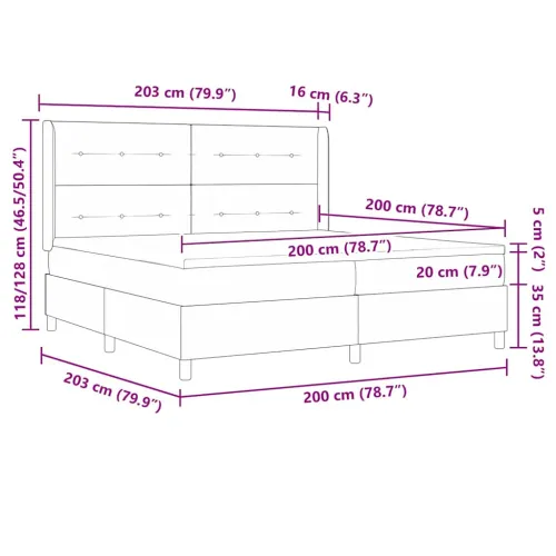 Box spring krevet s uzglavljem Krema 200 x 200 cm tkanina - Krema 200 x 200 cm Prošiveno gumbima Cijena