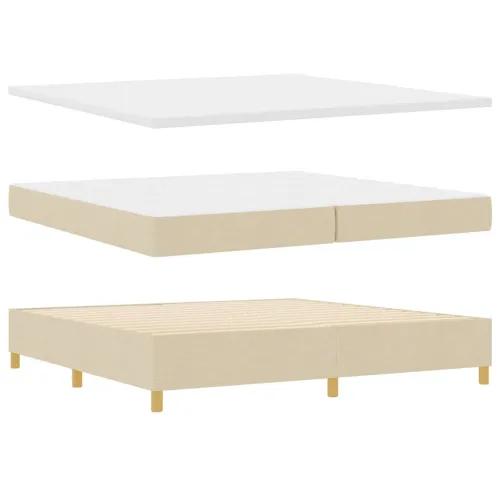 Box spring krevet s uzglavljem Krema 200 x 200 cm tkanina - Krema 200 x 200 cm Prošiveno gumbima Cijena