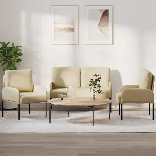 Setovi sofa 3 kom. Krema Šperploča - Krema Cijena