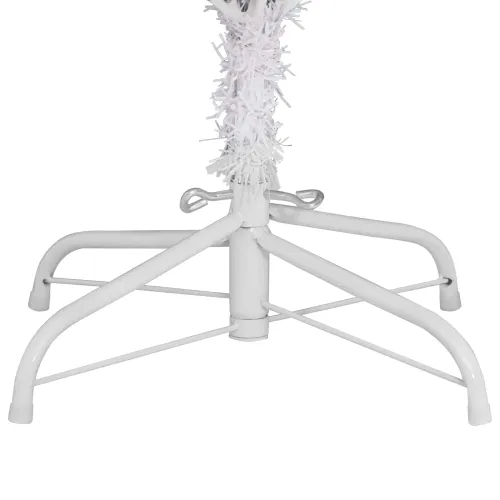 Umjetno božićno drvce 270 cm PVC i čelik Bijela - Bijela Ø 128 x 270 cm s 300 LED dioda i bijelim/sivim lopticama Cijena