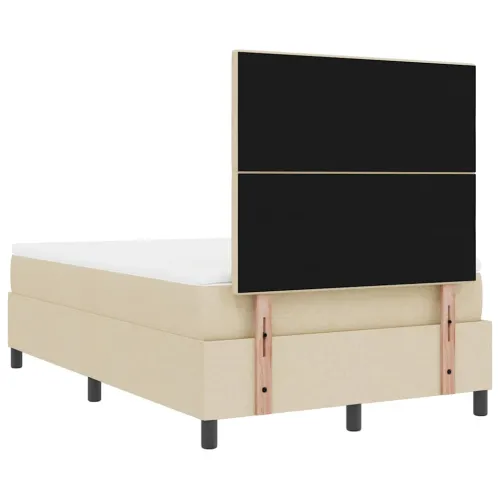Box spring krevet s uzglavljem Krema 120 x 190 cm tkanina - Krema 120 x 190 cm Prošiveno gumbima Cijena