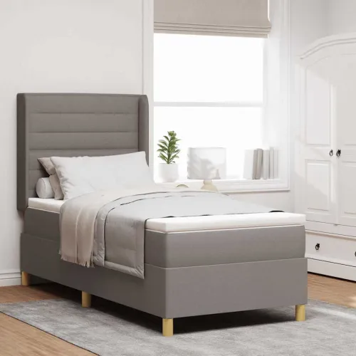 Box spring krevet Sivo-smeđa 90 x 190 cm tkanina - Sivo-smeđa 90 x 190 cm Dizajn linija Cijena