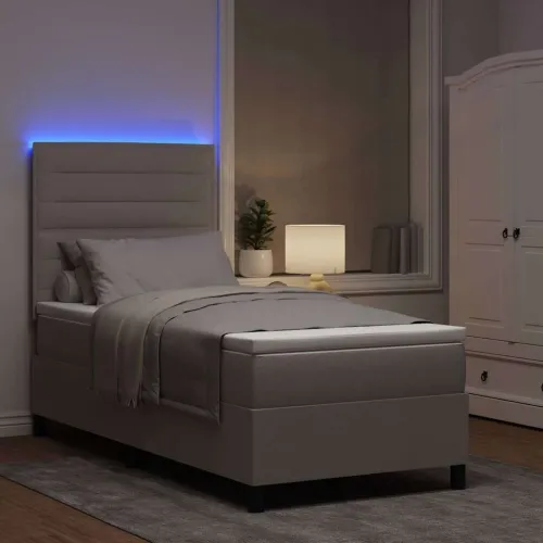 Box spring krevet Sivo-smeđa 90 x 190 cm tkanina - Sivo-smeđa 90 x 190 cm Dizajn linija Cijena