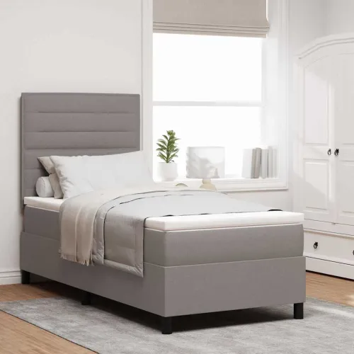 Box spring krevet Sivo-smeđa 90 x 190 cm tkanina - Sivo-smeđa 90 x 190 cm Dizajn linija Cijena