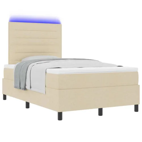 Box spring krevet s madracem Krema 120 x 190 cm tkanina - Krema 120 x 190 cm Dizajn linija Cijena