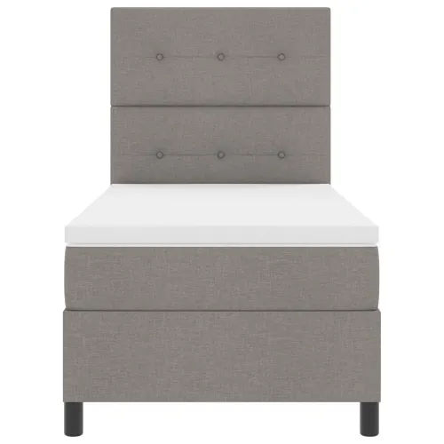 Box spring krevet Sivo-smeđa 90 x 190 cm tkanina - Sivo-smeđa 90 x 190 cm Prošiveno gumbima Cijena