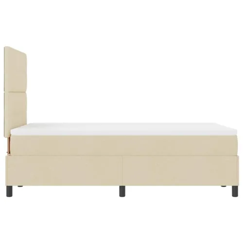 Box spring krevet s LED trakama Krema 120 x 190 cm tkanina - Krema 120 x 190 cm Prošiveno gumbima Cijena