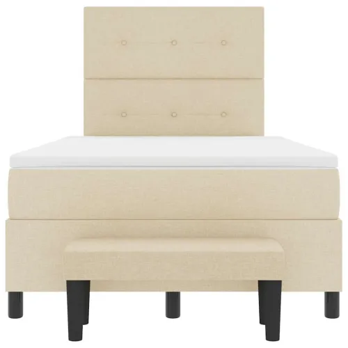 Box spring krevet s uzglavljem Krema 120 x 190 cm tkanina - Krema 120 x 190 cm Prošiveno gumbima Cijena