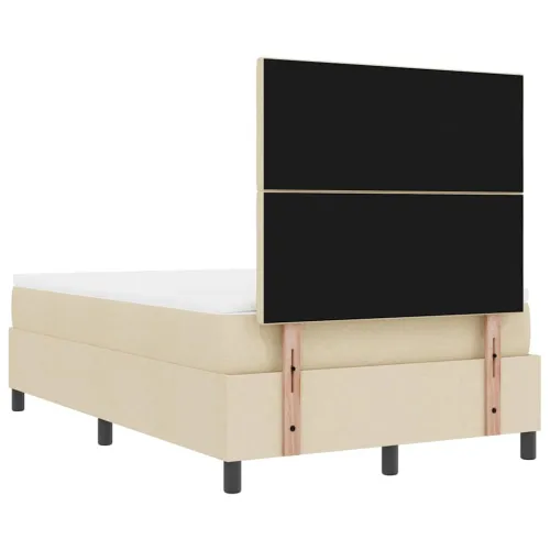 Box spring krevet s uzglavljem Krema 120 x 190 cm tkanina - Krema 120 x 190 cm Dizajn s rombovima Cijena