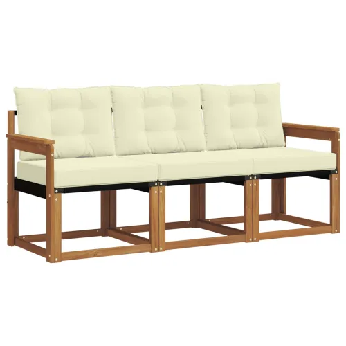 Set vanjskih sofa 3 kom. Prirodna i krem - Prirodna boja i krem Otvoreni okvir Cijena