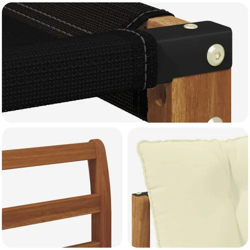 Set vanjskih sofa 3 kom. Prirodna i krem - Prirodna boja i krem Zakrivljeni Cijena