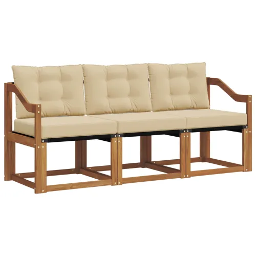Set vanjskih sofa 3 kom. Prirodna i bež - Prirodno i bež Nagnuto Cijena