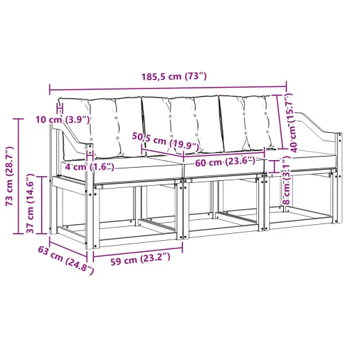 Set vanjskih sofa 3 kom. Prirodna i bež - Prirodno i bež Nagnuto Cijena