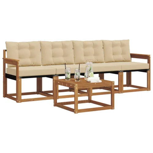 Set vanjskih sofa 5 kom. Prirodna i bež - Prirodno i bež Otvoreni okvir Cijena